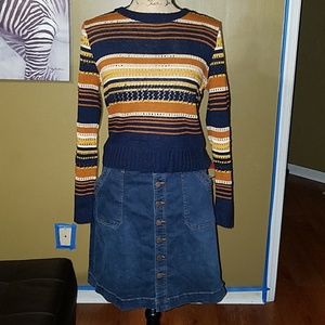Denim button front skirt..NWT
